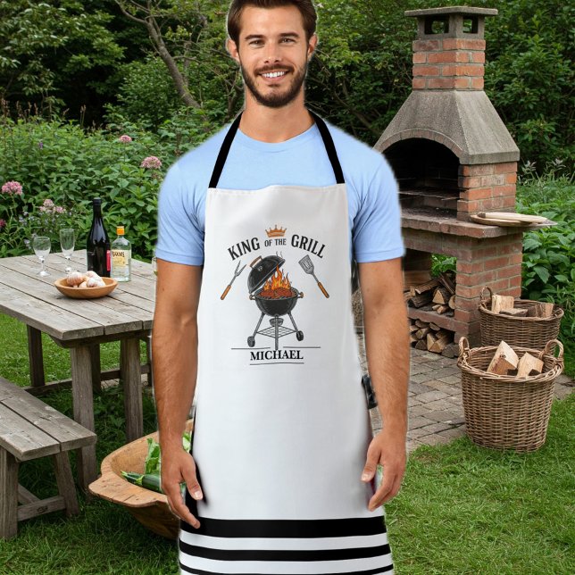 King of the Grill White Striped Apron Schürze (Von Creator hochgeladen)