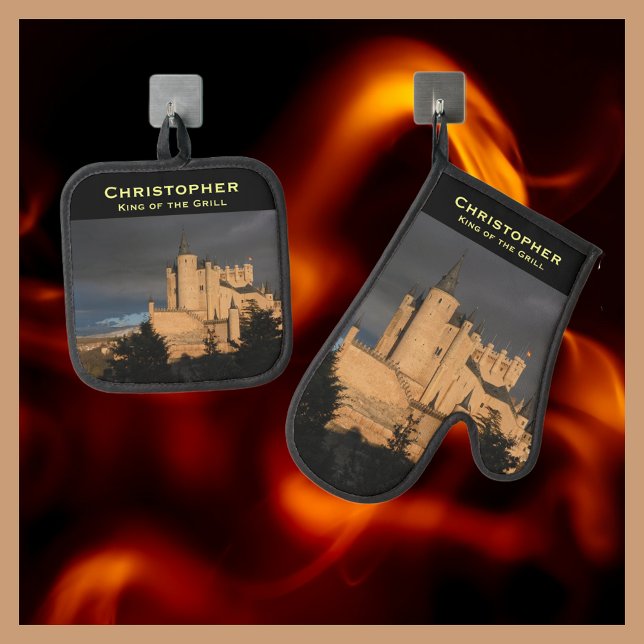 King of the Grill Your Foto Ofenhandschuh & Topflappen-Set (Von Creator hochgeladen)