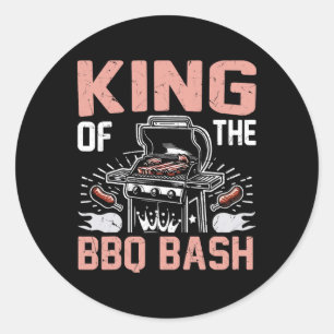 King of the Grillen Bash Grillen Party Runder Aufkleber