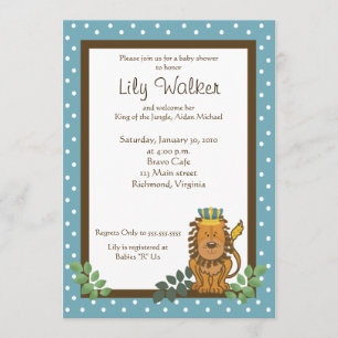 King of the Jungle Lion Baby Shower 12x18 Einladun Einladung