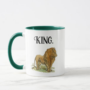 King of the Jungle Lion Cartoon, Bold Wildlife Art Tasse