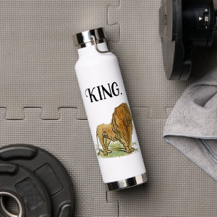 King of the Jungle Lion Cartoon, Bold Wildlife Art Trinkflasche