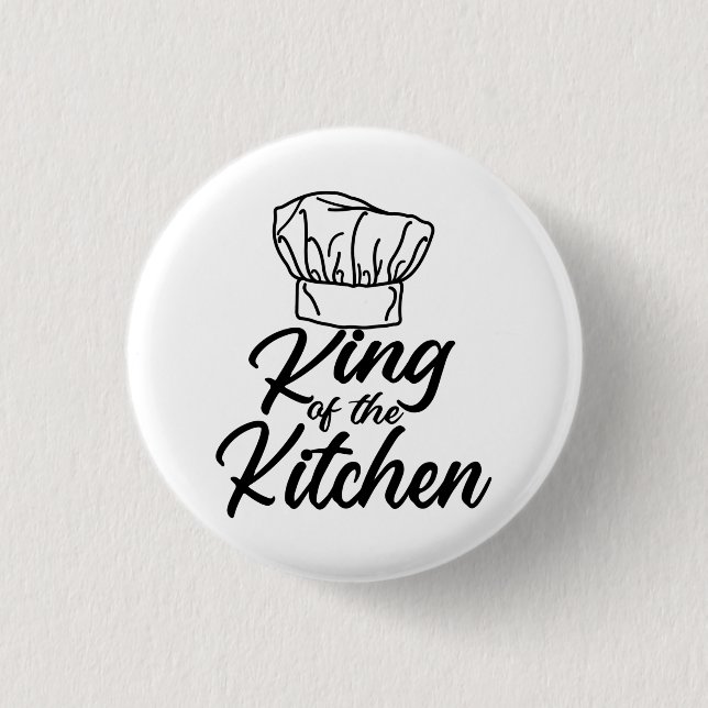 King of the Kitchen Cooking Lover Funny Koch Button (Vorderseite)