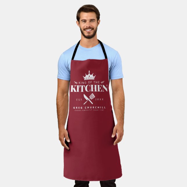King of The Kitchen Feinschmecker Männer Personali Schürze (Getragen)