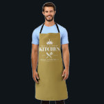 King of The Kitchen Feinschmecker Männer Personali Schürze<br><div class="desc">Perfektes Geschenk für deinen Vater,  Opa,  Bruder oder jeden wichtigen Mann in deinem Leben,  der Lieben zum Kochen! Gold-Schürze. Personalisieren Sie Ihre ganz einfach auf der Zuhause!</div>