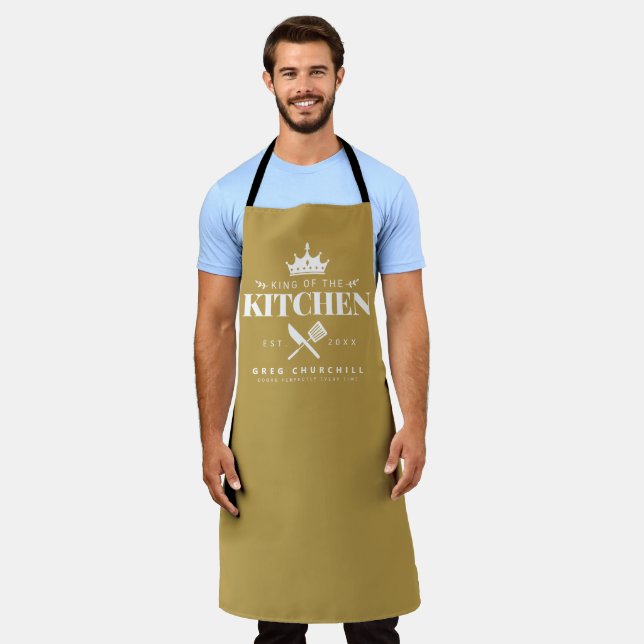 King of The Kitchen Feinschmecker Männer Personali Schürze (Getragen)