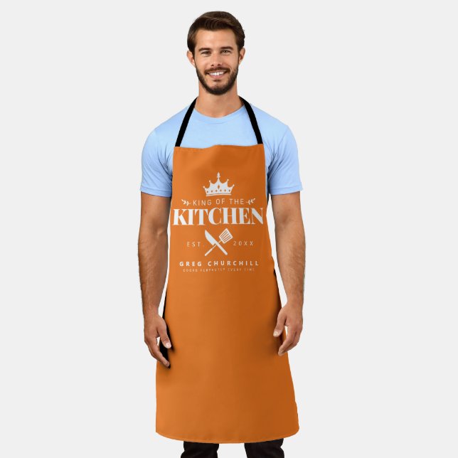 King of The Kitchen Feinschmecker Männer Personali Schürze (Getragen)