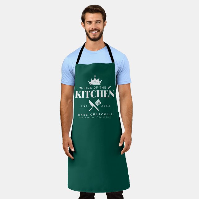 King of The Kitchen Feinschmecker Männer Personali Schürze (Getragen)