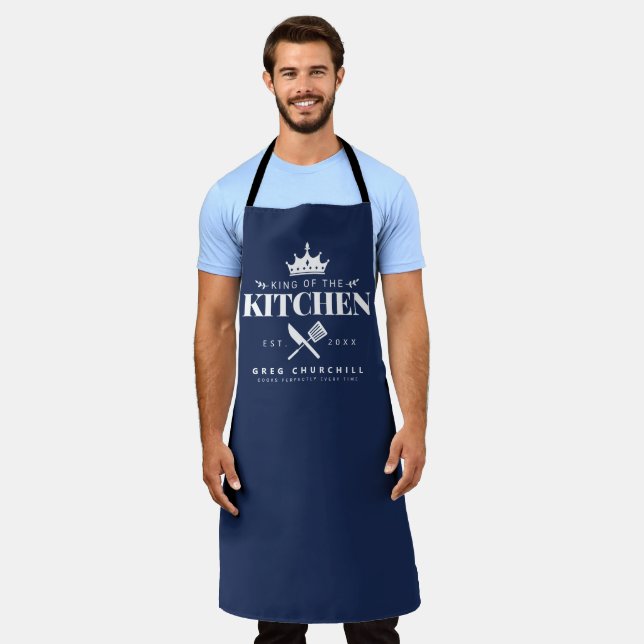 King of The Kitchen Feinschmecker Männer Personali Schürze (Getragen)