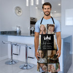 King of the Kitchen Foto Collage Schürze<br><div class="desc">Moderne Foto Collage Schürze mit 10 Fotos für Sie,  um mit Ihrem eigenen personalisieren,  das Sprichwort "König der Küche",  eine Krone,  ein niedliches Zitat,  dass "das Beste über Erinnerungen..macht sie",  und der Name der Personen.</div>