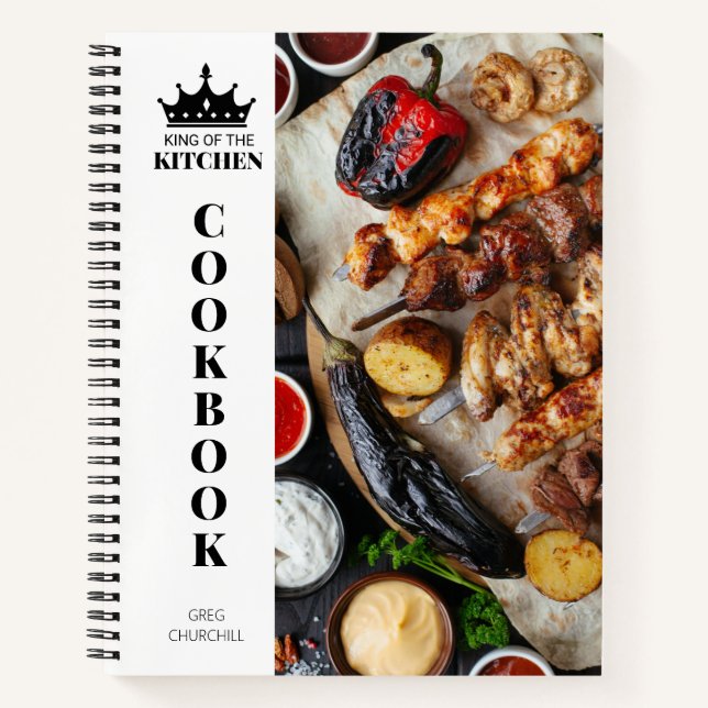 King of The Kitchen Kochbook Rezept Personalisiert Notizbuch (Vorderseite)