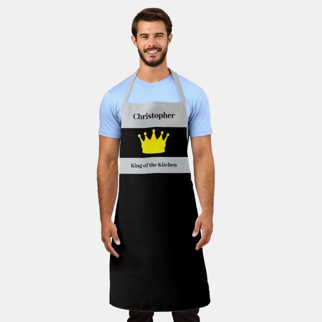 King of the kitchen name crown grey schürze (Getragen)