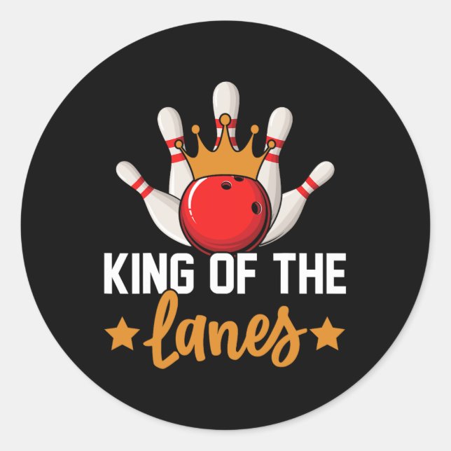 King of the Lanes I Bowling Runder Aufkleber (Vorderseite)