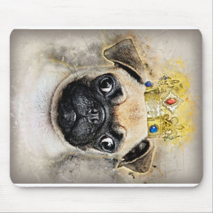 King of the Mops Hunde, Funny Dog, Mops Lover Gesc Mousepad