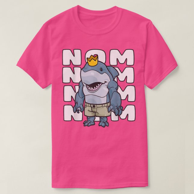 King of the Ocean Hungry Shark Baby Nom Nom Summer T-Shirt (Design vorne)