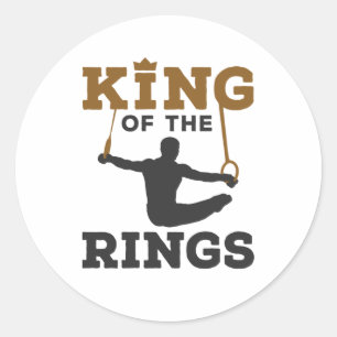 King of the Rings Gymnastics Men Boys Runder Aufkleber