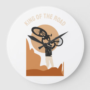 King Of The World - cool On Bike Große Wanduhr