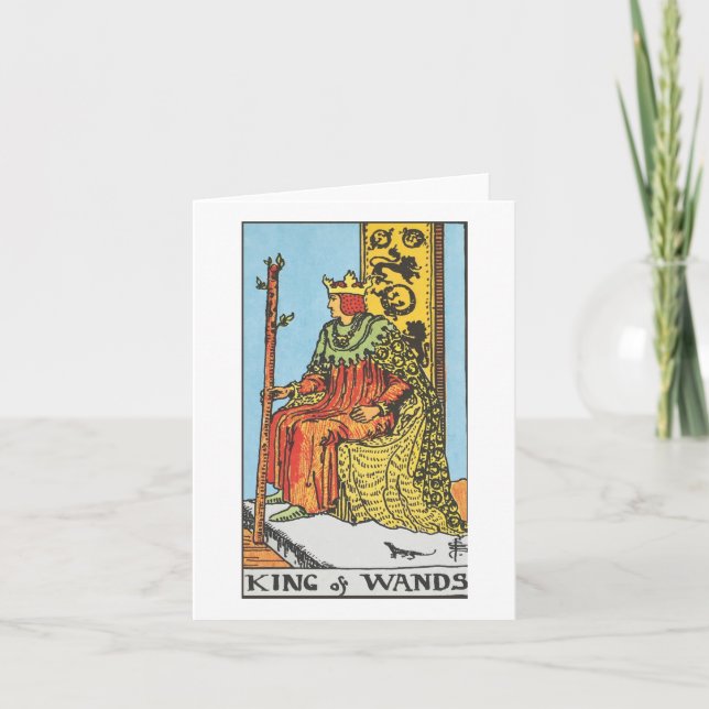 King of wands - Rider Waite Smith Tarot Karte (Vorderseite)