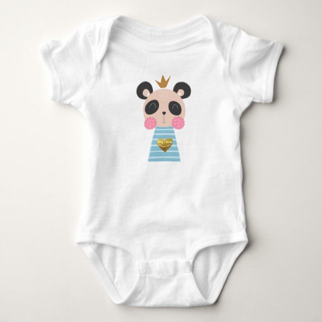King Panda Baby Jersey Bodysuit Baby Strampler (Vorderseite)
