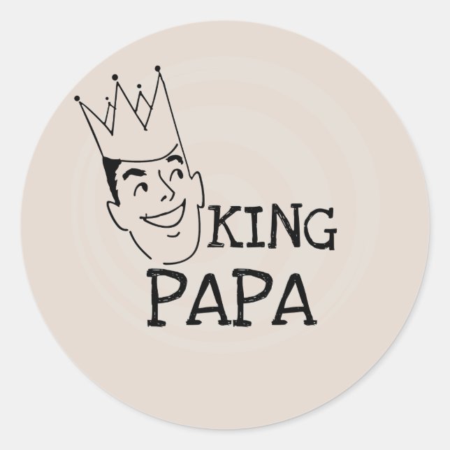 King Papa T - Shirt und Geschenke Runder Aufkleber (Vorderseite)