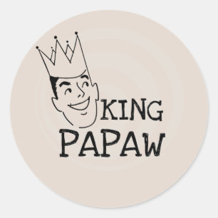 King Papaw T - Shirt und Geschenke Runder Aufkleber