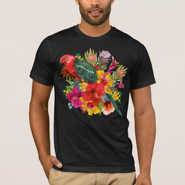 King Parrot Tropical Blooms T-Shirt (Vorderseite)