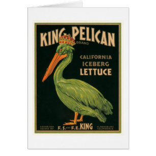 King Pelican Lettuce Étiquette Vintage Crate
