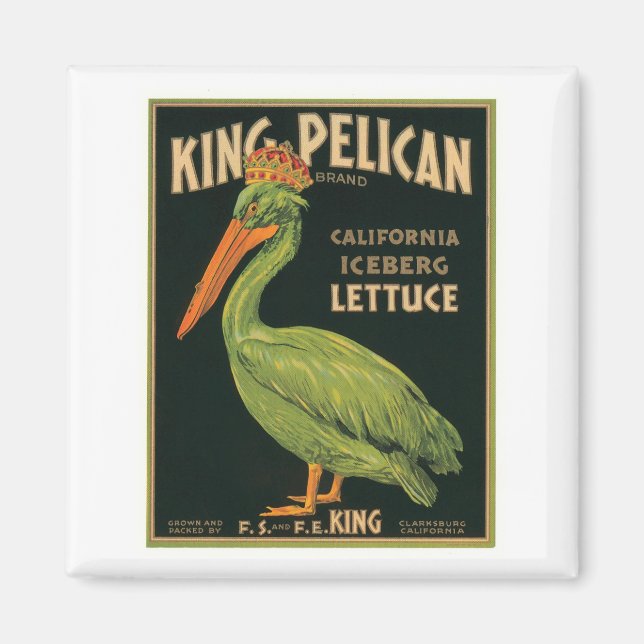 King Pelican Vintag Label Magnet (Vorne)