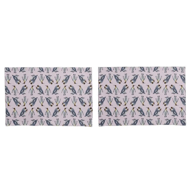 King Penguin Frenzy Pillowcases (Dusty Pink) Kissenbezug (Vorderseite-Set)