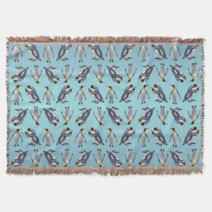 King Penguin Frenzy Throw Blanket (Light Blue Mix) Decke