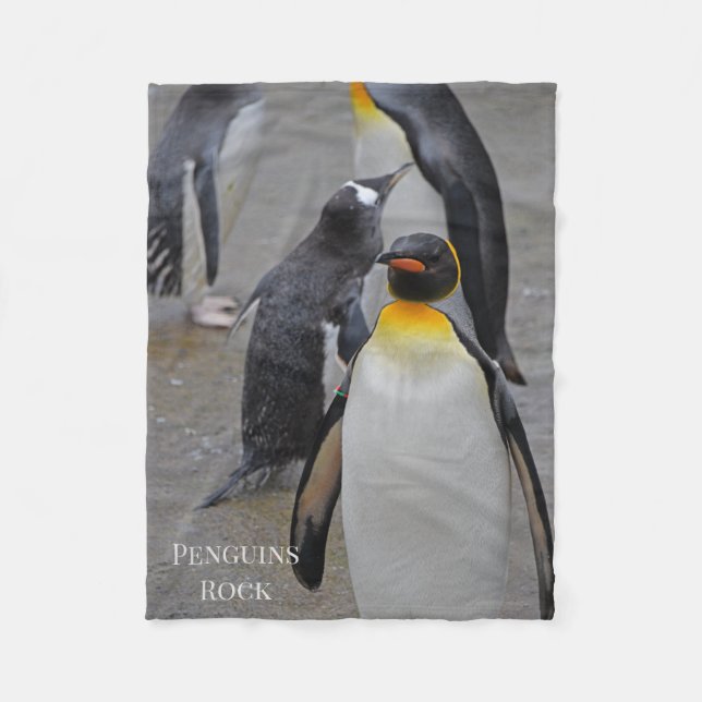 King Penguin & Friends Edinburgh Zoo Schottland Fleecedecke (Vorderseite)