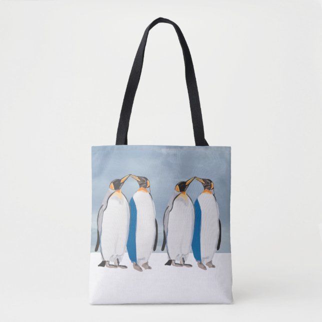 King Penguin Pair Kissing  Tasche (Vorderseite)