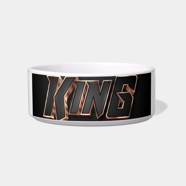 King Pet Bowl Napf (A stylish bowl featuring the word "KING" in bold, metallic lettering!)