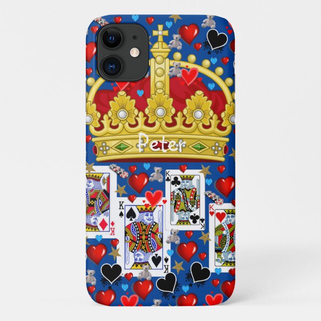 King Playing Card iPhone Case (Rückseite)