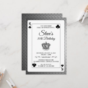 King Poker Jouer Carte Anniversaire Invitation