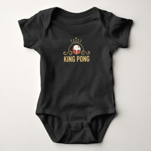 King Pong Tischtennis Bat Player Sport Team Baby Strampler