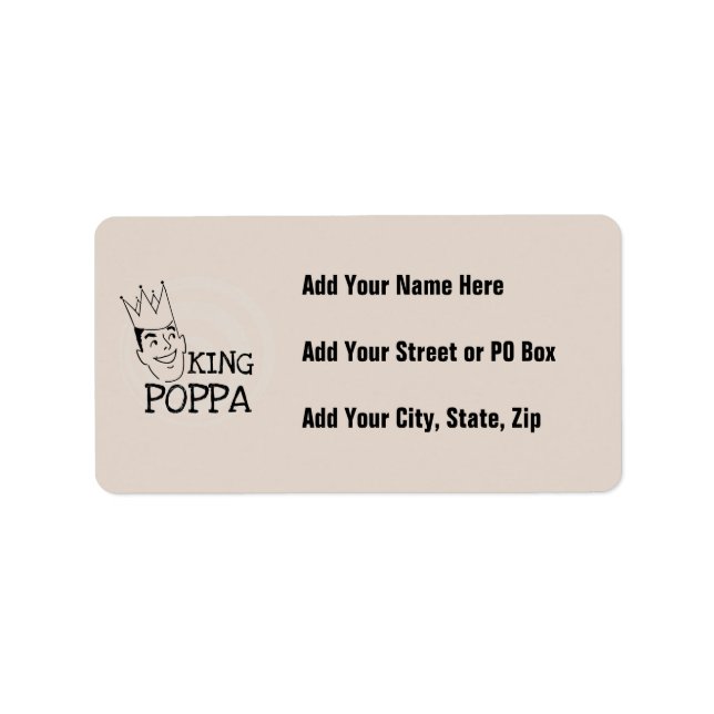 King Poppa T - Shirt und Geschenke Adressaufkleber (Vorne)