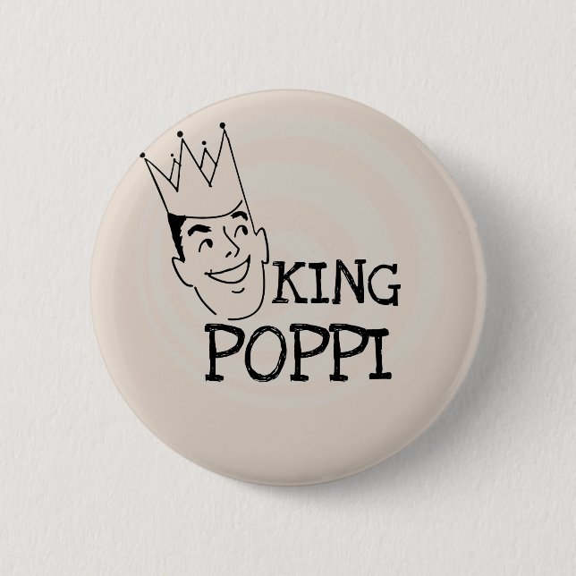 King Poppi T - Shirt und Geschenke Button (Vorderseite)