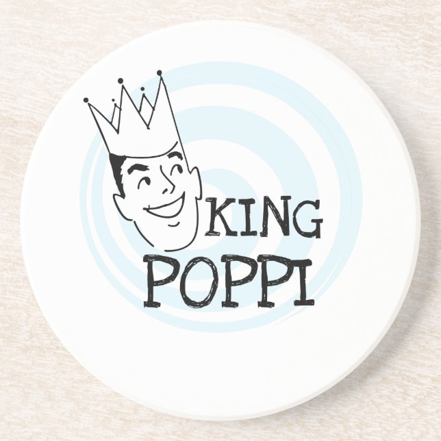 King Poppi T - Shirt und Geschenke Getränkeuntersetzer (Vorne)