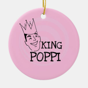 King Poppi T - Shirt und Geschenke Keramik Ornament