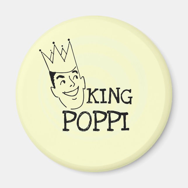 King Poppi T - Shirt und Geschenke Magnet (Vorne)