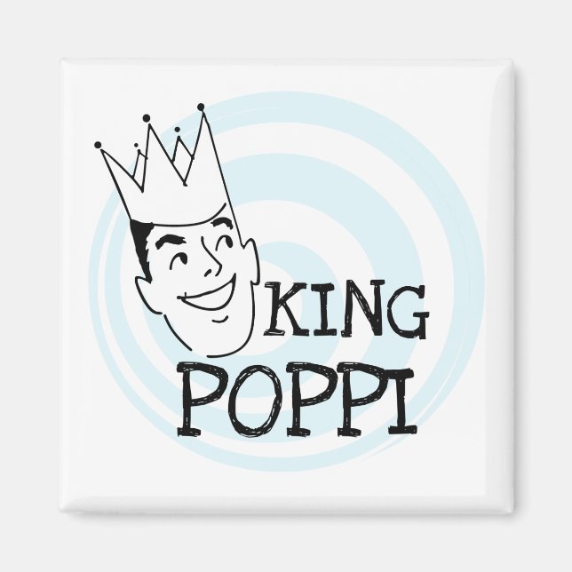 King Poppi T - Shirt und Geschenke Magnet (Vorne)