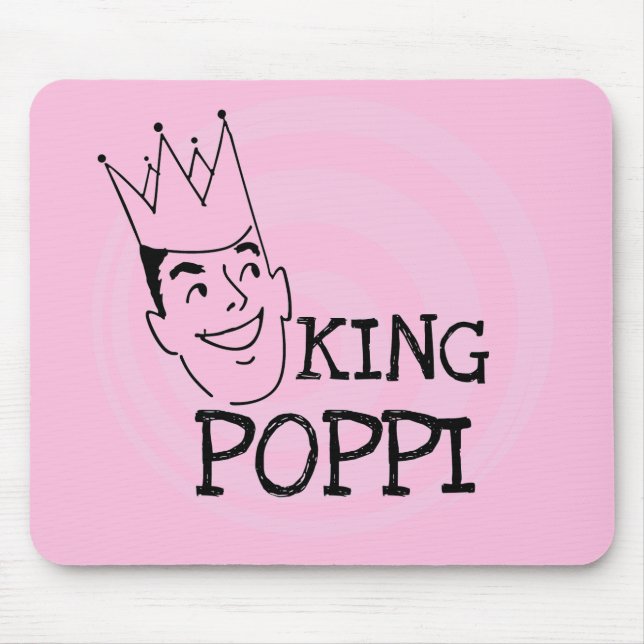 King Poppi T - Shirt und Geschenke Mousepad (Vorne)
