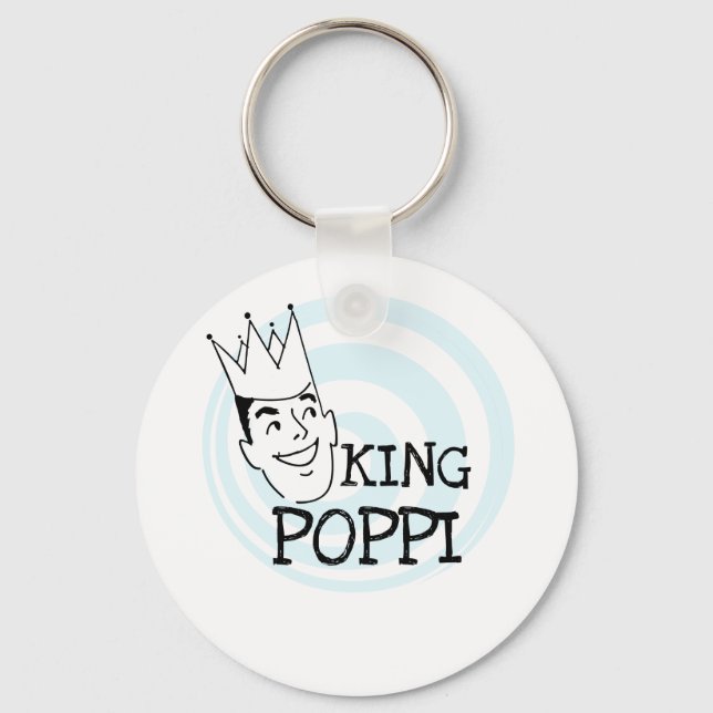 King Poppi T - Shirt und Geschenke Schlüsselanhänger (Vorderseite)