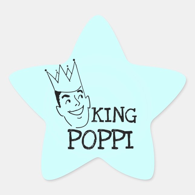 King Poppi T - Shirt und Geschenke Stern-Aufkleber (Vorderseite)
