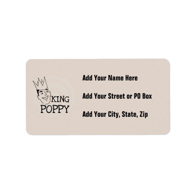 King Poppy T - Shirt und Geschenke Adressaufkleber (Vorne)