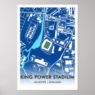 King Power Stadium Map - Zuhause Leicester City FC Poster