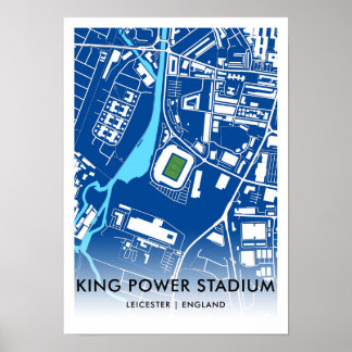 King Power Stadium Map - Zuhause Leicester City FC Poster