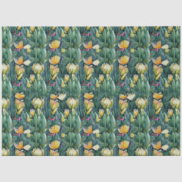 King Protea Blume Aquarell Alte botanische Seidenpapier