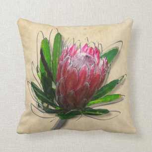 King Protea Blume Kissen. Kissen